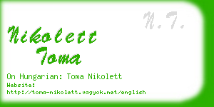 nikolett toma business card